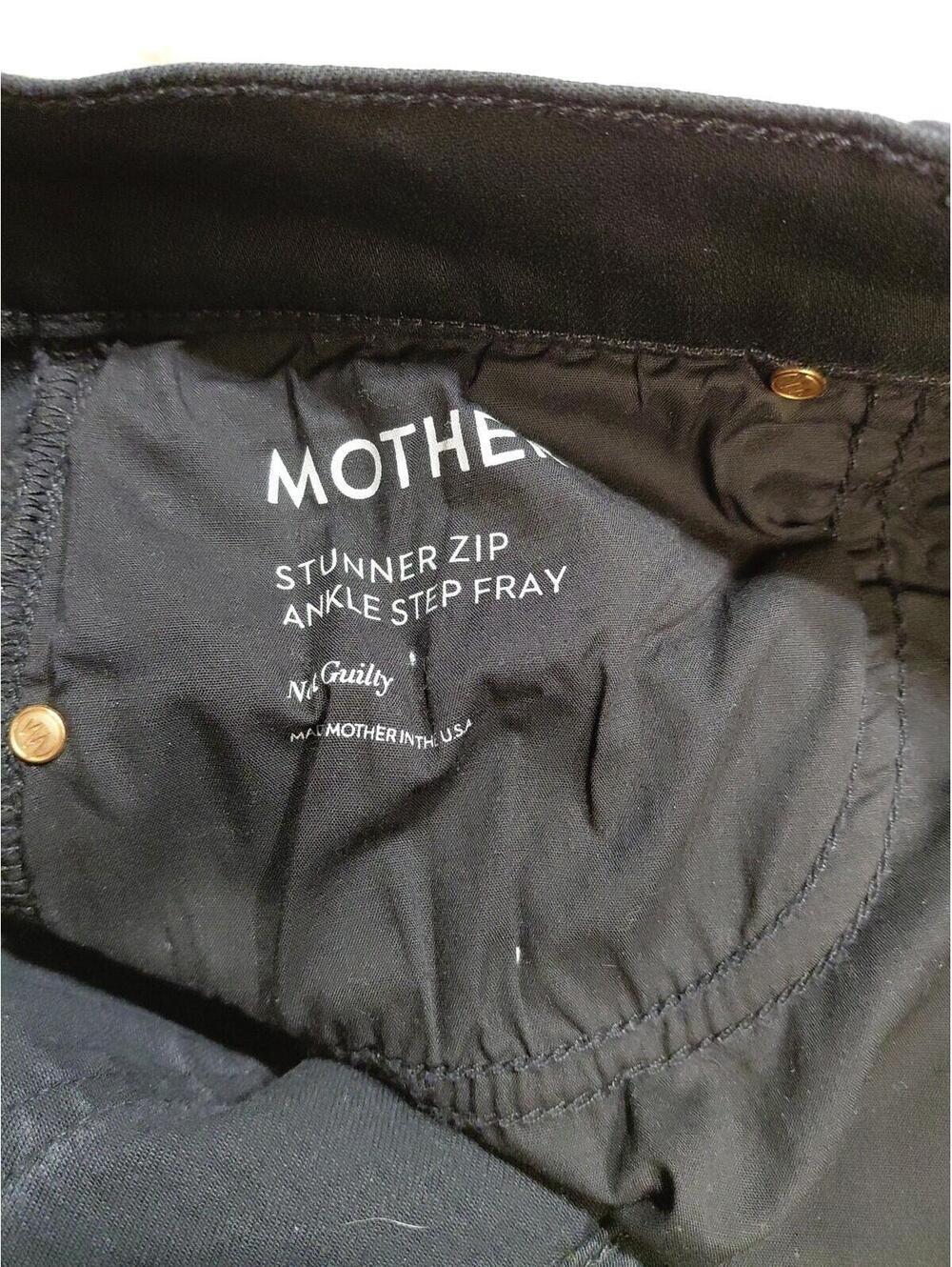 Mother Black Jeans The Looker Ankle Step Fray Sz 32 EUC
